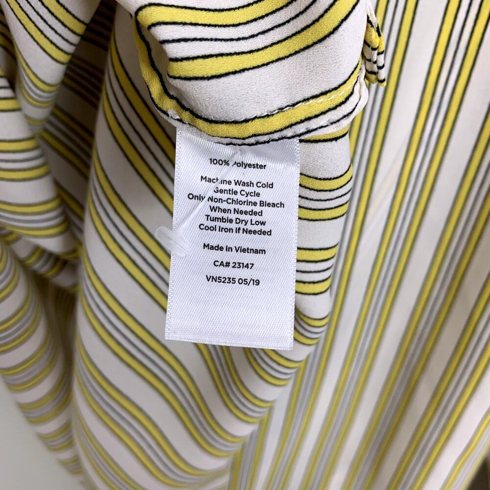 Talbots Yellow Simple Stripe Soft Shirt Popover Tunic Top Blouse S - Picture 8 of 9